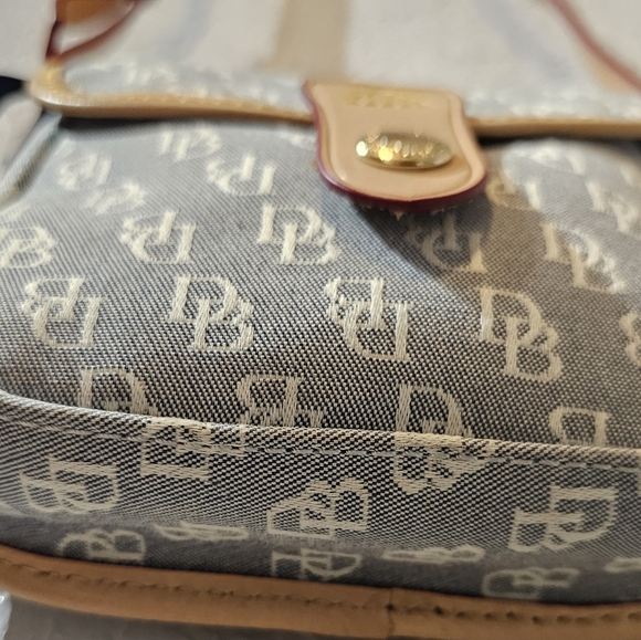 Dooney & Bourke blue & cream mini Crossbody Bag with Monogram Pattern - Picture 2 of 12